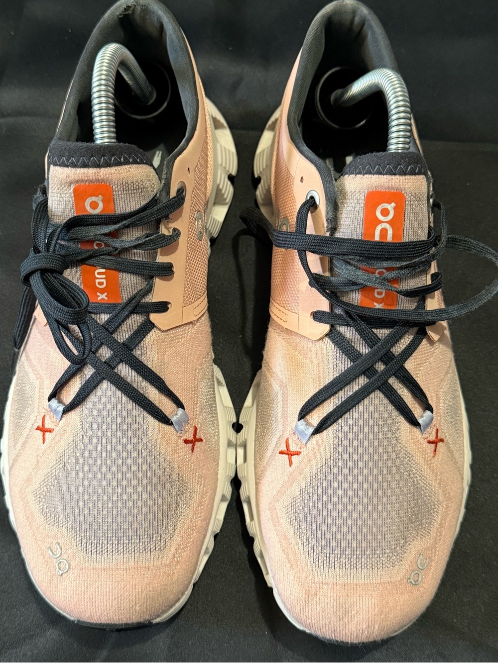 On clouds Running Women’s Pink Athletic Running Shoes with Orange Accent - Picture 4 of 12